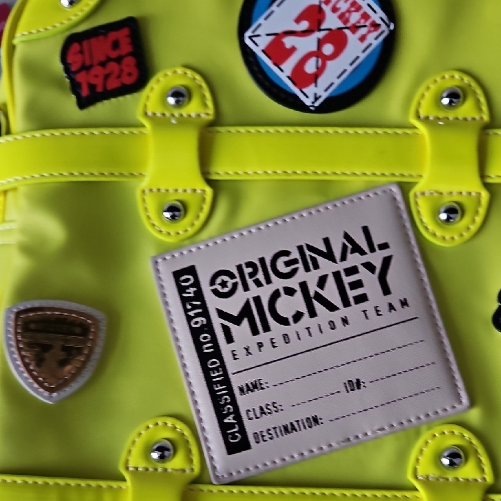 Mickey Expedition Team Bright Yellow Backpack - NWT - Picture 3 of 9